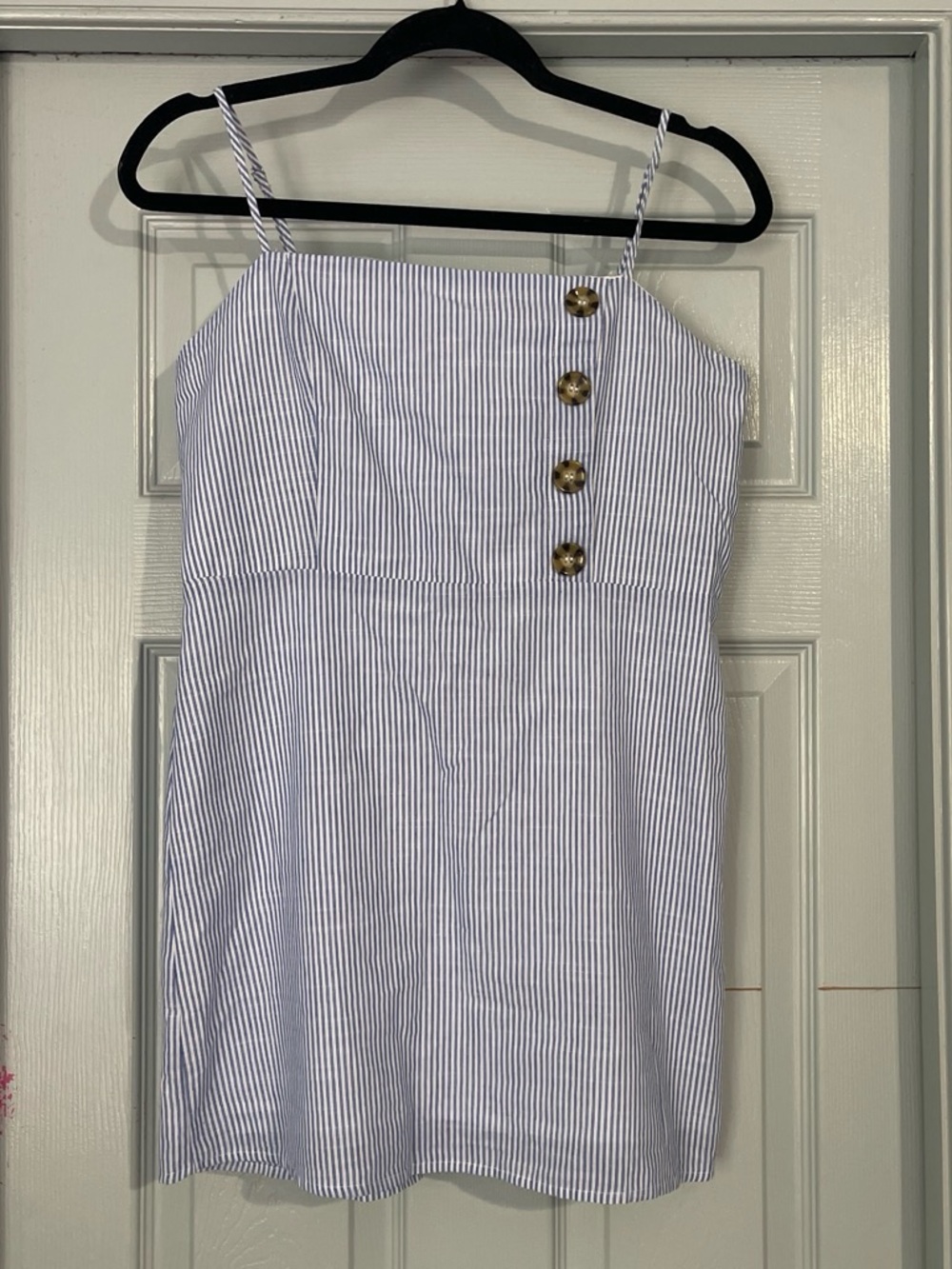 Altar'd State White and Navy Striped Mini Dress